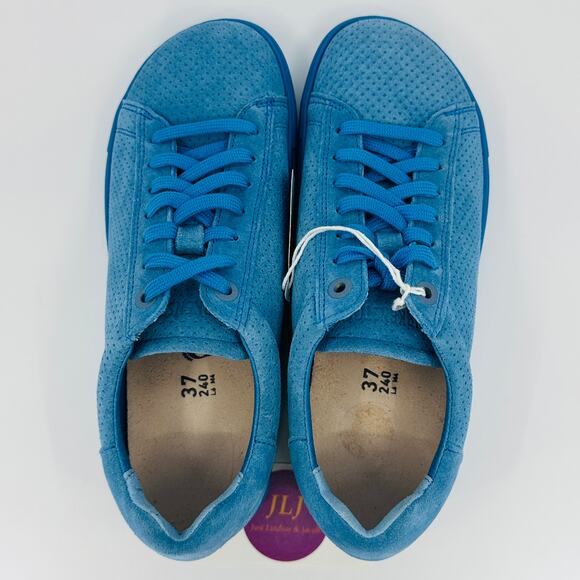 Birkenstock Women's Bend Low Sky Blue Embossed Suede Sneakers Size 37 EU / 6 US - Picture 9 of 12